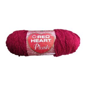 Red Heart Plush Worsted 9907 Red Yarn Knitting 6 oz 278 yds Acrylic Nylon Skein